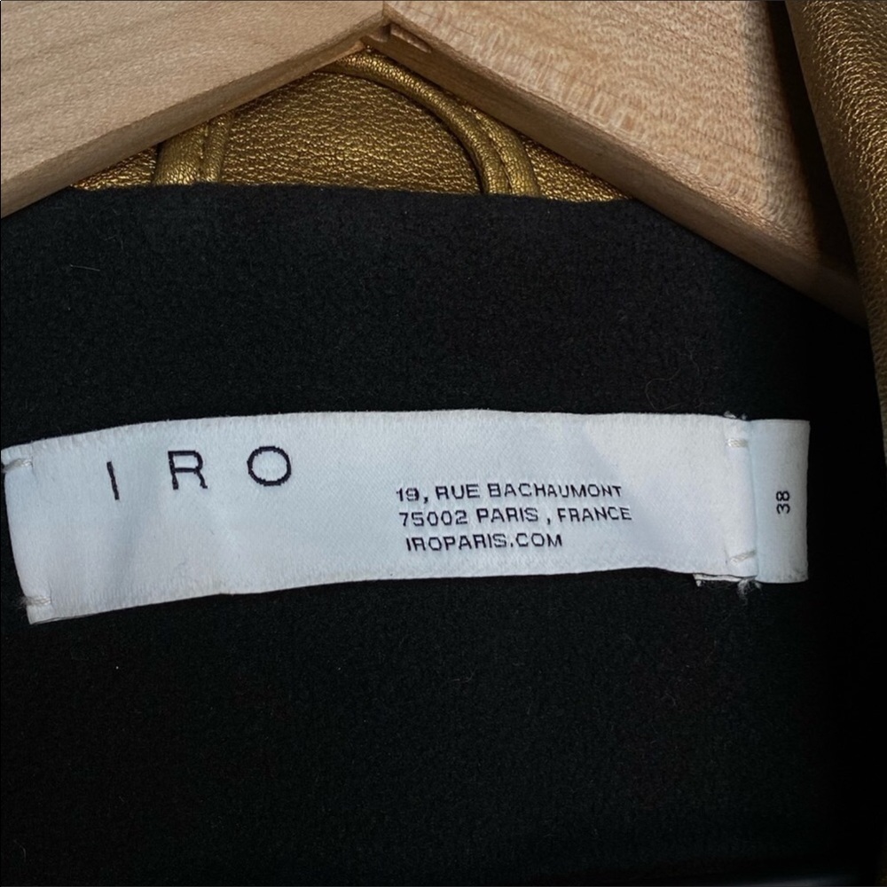 IRO Gold Metallic leather Jacket size 38 - Picture 9 of 12